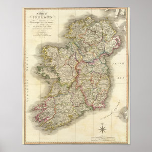 アイルランドの地図 ポスター