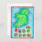 アイルランドの地図 ポストカード (正面/裏面)