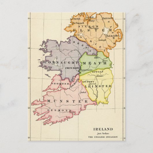 アイルランドの地図 ポストカード (正面)