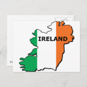 アイルランドの地図 ポストカード (正面/裏面)