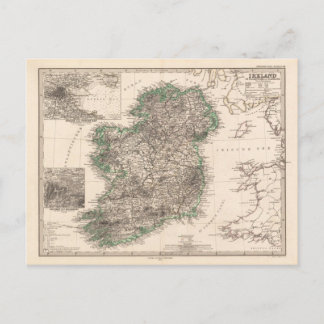アイルランドの地図（1876年） ポストカード
