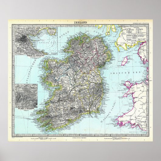 アイルランドの地図 (1891) ポスター (正面)