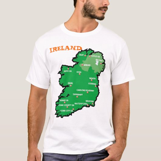 アイルランドの地図 Tシャツ (正面)