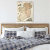 アイルランドの地図c.1850 （手彩色en） キャンバスプリント (インサイチュ (寝室))