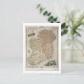 アイルランドの地図c.1850 (手彩色en) ポストカード (スタンド正面)