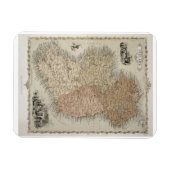 アイルランドの地図c.1850 （手彩色en） マグネット (横)