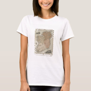 アイルランドの地図c.1850 (手彩色en) tシャツ