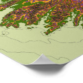 アイルランドの地形図 ポスター (角)