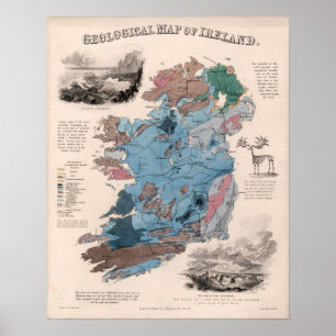 アイルランドの地質図 ポスター