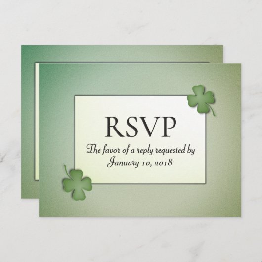 アイルランドの夢の出欠返信は、料理の選択肢付き インビテーションポストカード (正面/裏面)