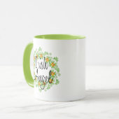 アイルランドの天使のシャムロックのリース マグカップ (正面左)