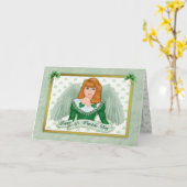 アイルランドの天使 & バナー - 内部の詩 カード (黄色い花)