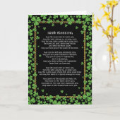 アイルランドの天恵のシャムロックおよび金ゴールドのケルト人ロープ カード (黄色い花)