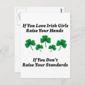 アイルランドの女の子のために手を挙げなさい ポストカード (正面/裏面)