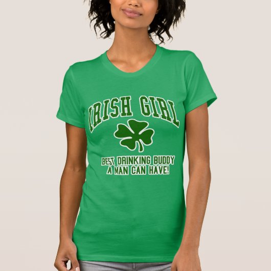 アイルランドの女の子: 飲む相棒 Tシャツ (正面)