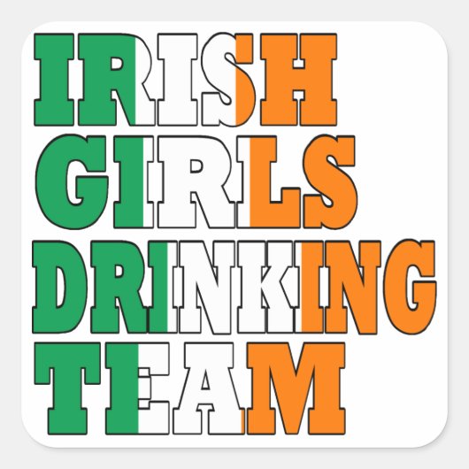アイルランドの女子の飲みチーム スクエアシール (正面)