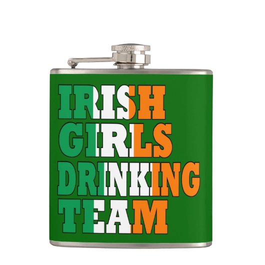 アイルランドの女子の飲みチーム フラスク (正面)