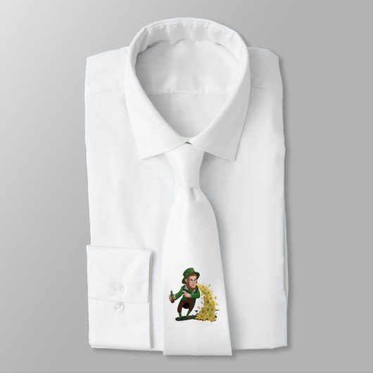 アイルランドの妖精がラッキーCookieを投げる面白いデザイン ネクタイ (タイ)