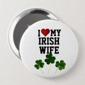 アイルランドの妻シャムロックTシャツが大好き 缶バッジ (正面&裏面)
