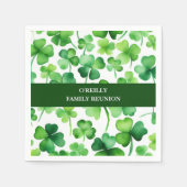 アイルランドの姓の水色シャムロック スタンダードカクテルナプキン (正面)