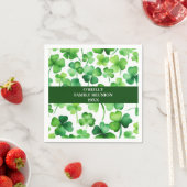 アイルランドの姓の水色シャムロック スタンダードカクテルナプキン (インサイチュ)