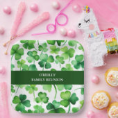 アイルランドの姓の水色シャムロック ペーパープレート (パーティー)