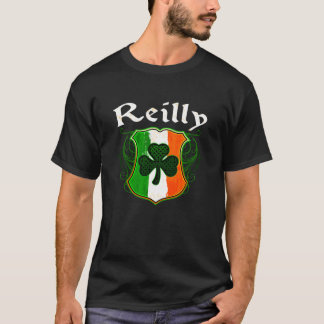 アイルランドの姓アイルランド国旗のシールドシャムロック Tシャツ