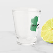 アイルランドの姓カスタム名フラッグカラー懇親会 ショットグラス (左)