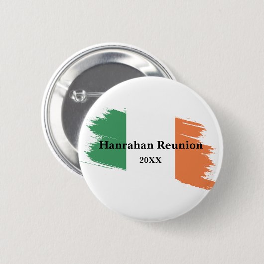 アイルランドの姓カスタム名フラッグカラー懇親会 缶バッジ (正面&裏面)