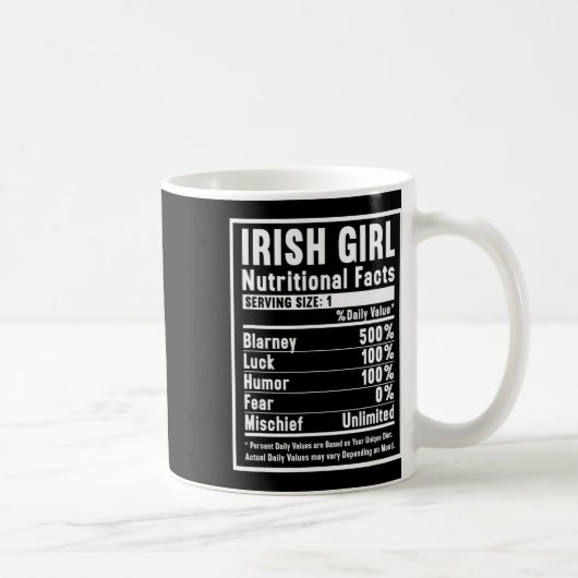 アイルランドの娘の栄養成分表示 コーヒーマグカップ (右)
