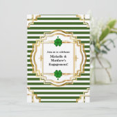 アイルランドの婚約祝いパーティー シャムロック クローバー 招待状 (スタンド正面)