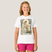 アイルランドの守護聖女 聖ブリギッド 白衣姿 Tシャツ (正面フル)