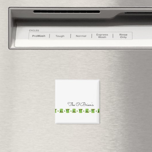 アイルランドの家族の名前シャムロックグリーンハット マグネット (インサイチュ (食洗機))