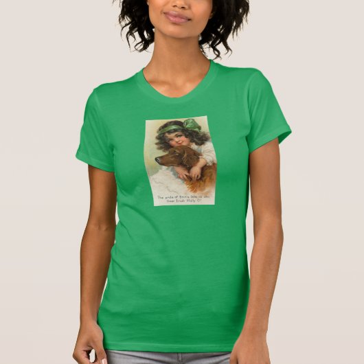 アイルランドの少女と彼女の犬 Tシャツ (正面)
