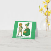 アイルランドの少年と少女のグリーティングカード カード (黄色い花)