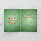 アイルランドの帽子およびシャムロックカード カード (内部)