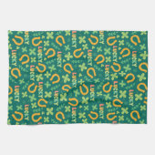 アイルランドの幸運な緑パターン キッチンタオル (横)