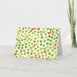 アイルランドの幸運を呼ぶ シャムロックと虹 オーダーメイド カード