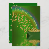 アイルランドの幸運 – パーティの招待状-金ゴールド 招待状 (正面/裏面)