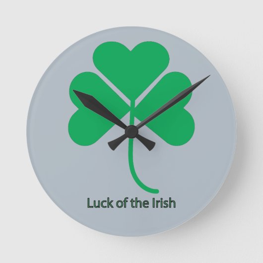アイルランドの幸運 ラウンド壁時計 (正面)
