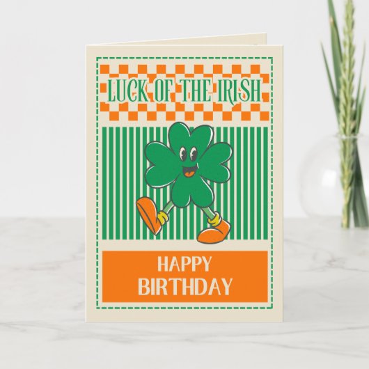 アイルランドの幸運 誕生日おめでとう グリーティングカード (正面)