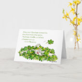 アイルランドの恵みの漫画のシャムロックカード カード (黄色い花)