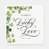 アイルランドの愛の幸せ シャムロックのグリーン スタンダードランチョンナプキン (正面)