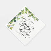 アイルランドの愛の幸せ シャムロックのグリーン スタンダードランチョンナプキン (角)