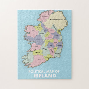アイルランドの政治地図。 ジグソーパズル