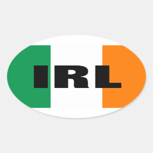 アイルランドの旗が付いている楕円形IRL車のステッカー 楕円形シール