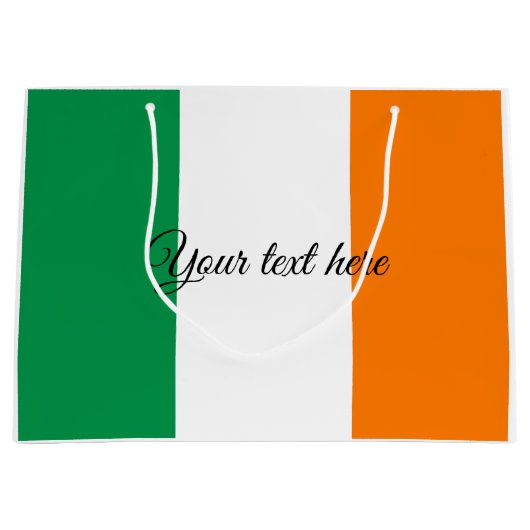 アイルランドの旗のカスタムな誕生日および休日のギフトバッグ ラージペーパーバッグ (正面)