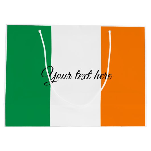 アイルランドの旗のカスタムな誕生日および休日のギフトバッグ ラージペーパーバッグ (裏面)