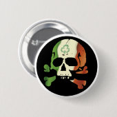 アイルランドの旗のスカル 缶バッジ (正面&裏面)