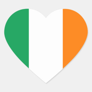 アイルランドの旗のハートのステッカー ハートシール